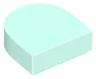 Light Aqua Tile, Round 1 x 1 Half Circle Extended