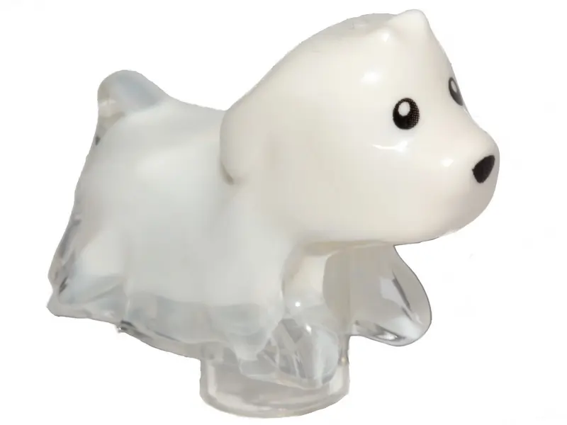 Trans-Clear Dog, Ghost with Marbled White Pattern (Spencer)