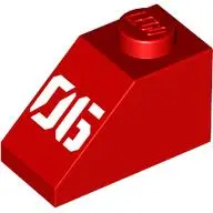 Red Slope 45 2 x 1 with White '06' Pattern