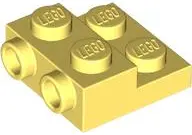 Bright Light Yellow Plate, Modified 2 x 2 x 2/3 with 2 Studs on Side - Hollow Bottom Tube