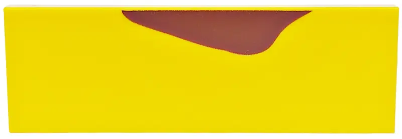 Yellow Tile 2 x 6 with Reddish Brown Splotch Pattern