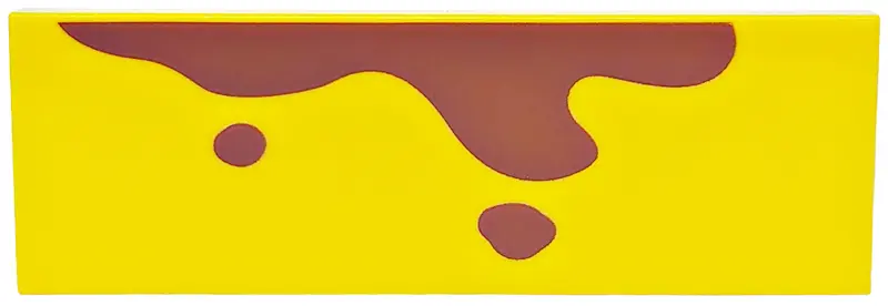 Yellow Tile 2 x 6 with Reddish Brown Splotches Pattern