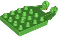 Green Duplo, Plate 4 x 4 with 16 Studs and Hinge with Red Gaskets