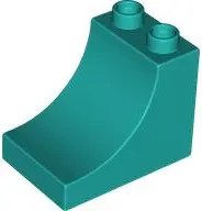 Turquoise Duplo, Brick 2 x 3 x 2 Arch Inverted
