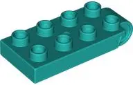 Turquoise Duplo, Plate 2 x 4 with Hinge