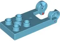 Azure Duplo, Plate 2 x 3 with 4 Studs and Hinge with Red Gaskets