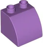 Lavender Duplo, Brick 2 x 2 x 1 1/2 Slope Curved