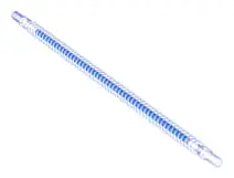 Trans-Clear Hose, Flexible Ribbed with 8mm Ends 19L / 15.2cm with Molded Blue Center Pattern