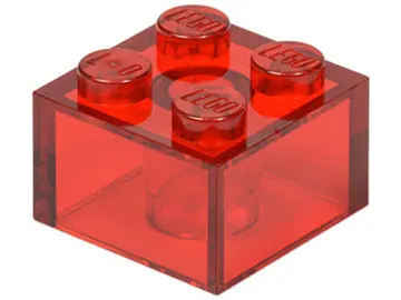Trans-Red Brick 2 x 2