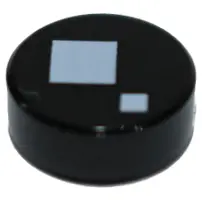Black Tile, Round 1 x 1 with 2 White Squares Pattern (BrickHeadz Standard Eye)