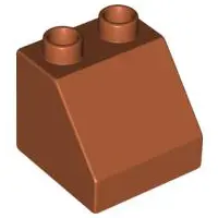 Dark Orange Duplo, Brick 2 x 2 x 1 1/2 Slope 45