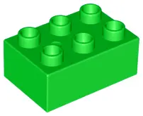 Bright Green Duplo, Brick 2 x 3
