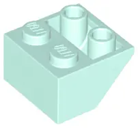 Light Aqua Slope, Inverted 45 2 x 2 with Flat Bottom Pin