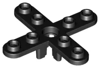 Black Propeller 4 Blade 5 Diameter with Rounded Ends and Open Hub