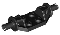 Black Plate, Modified 2 x 2 with Wheels Holder Wide - Technic Pins