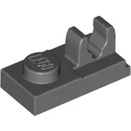 Dark Bluish Gray Plate, Modified 1 x 2 with Clip with Center Cut on Top