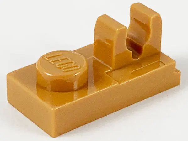 Medium Nougat Plate, Modified 1 x 2 with Clip with Center Cut on Top