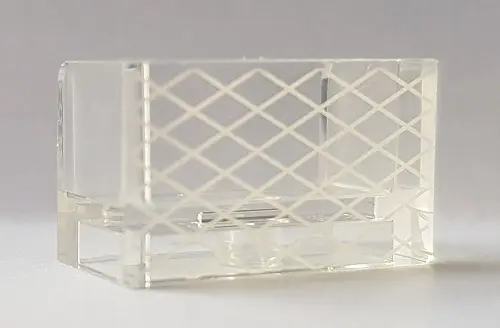 Trans-Clear Panel 1 x 2 x 1 with Rounded Corners and 2 Sides with Soccer (Football) Goal Net Pattern