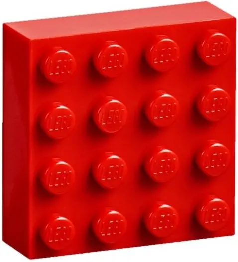 Red Magnet Brick, Modified 4 x 4 Sealed Base