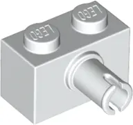 White Brick, Modified 1 x 2 with Pin and Bottom Stud Holder