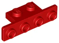Red Bracket 1 x 2 - 1 x 4 with Rounded Corners