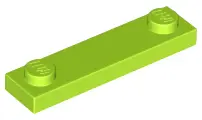 Lime Plate, Modified 1 x 4 with 2 Studs without Groove