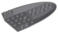 Dark Bluish Gray Aircraft Fuselage Forward Bottom Curved 6 x 10 with 3 Holes