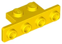 Yellow Bracket 1 x 2 - 1 x 4 with Rounded Corners