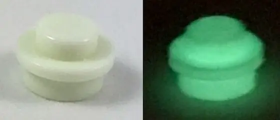 Glow In Dark White Plate, Round 1 x 1