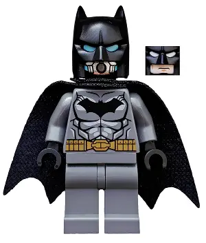 Batman - Dark Bluish Gray Suit, Gold Belt, Black Hands, Spongy Cape, Scuba Mask Head