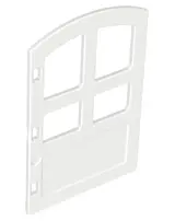 White Duplo Door / Window Pane 1 x 4 x 4 with 4 Different Size Panes and Curved Top