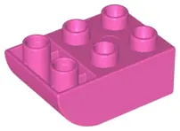 Dark Pink Duplo, Brick 2 x 3 Slope Curved Inverted