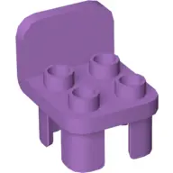 Medium Lavender Duplo, Furniture Chair with 4 Studs and Rounded Back