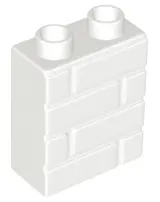 White Duplo, Brick 1 x 2 x 2 with Masonry Profile