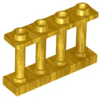 Pearl Gold Fence 1 x 4 x 2 Spindled with 4 Studs