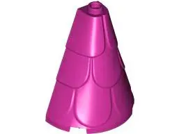 Magenta Tower Roof 2 x 4 x 4 Half Cone Shaped with Roof Tiles
