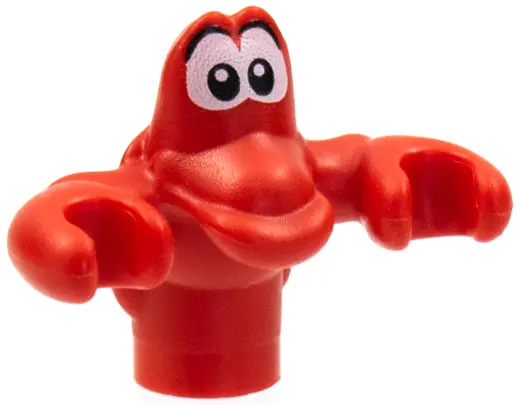 Red Crab, Disney with White Eyes, Large Black Pupils and Eyebrows Pattern (Sebastian)