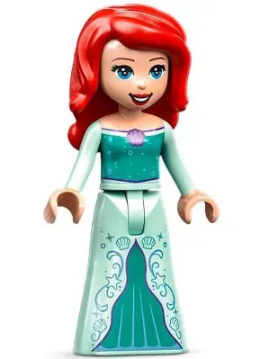 Ariel, Human (Light Nougat) - Light Aqua Dress with Stars, Medium Lavender Shell, Dark Purple Trim, 