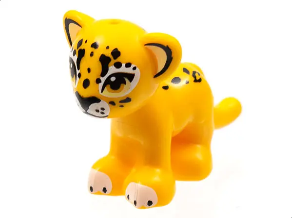 Bright Light Orange Cat, Friends Style, Large, Baby Cub (Jaguar) with Black Rosettes, White Nose, Wh