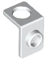 White Minifigure Neck Bracket with Back Stud - Thin Back Wall