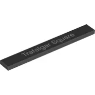 Black Tile 1 x 8 with 'Trafalgar Square' Pattern