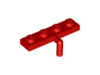 Red Plate, Modified 1 x 4 with Bar Arm Down