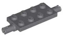 Dark Bluish Gray Plate, Modified 2 x 4 with Pins and Thin Angled Supports