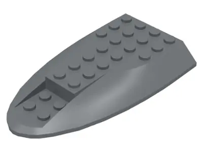 Dark Bluish Gray Aircraft Fuselage Aft Section Curved Top 6 x 10