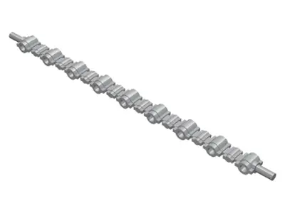 Flat Silver Hero Factory Weapon, Ammo Belt 19L with Bar Ends - Flexible Rubber