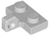 Light Bluish Gray Hinge Plate 1 x 2 Locking with 1 Finger on Side with Bottom Groove