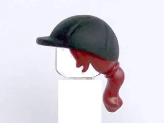 Dark Red Mini Doll, Hair Combo, Hair with Hat, Long Ponytail, Side Bangs, Hole in Back with Molded B