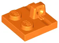 Orange Hinge Plate 2 x 2 Locking with 1 Finger on Top