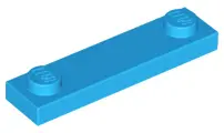 Dark Azure Plate, Modified 1 x 4 with 2 Studs without Groove