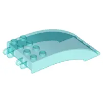 Trans-Light Blue Windscreen 8 x 4 x 2 Curved with Locking Dual 2 Fingers